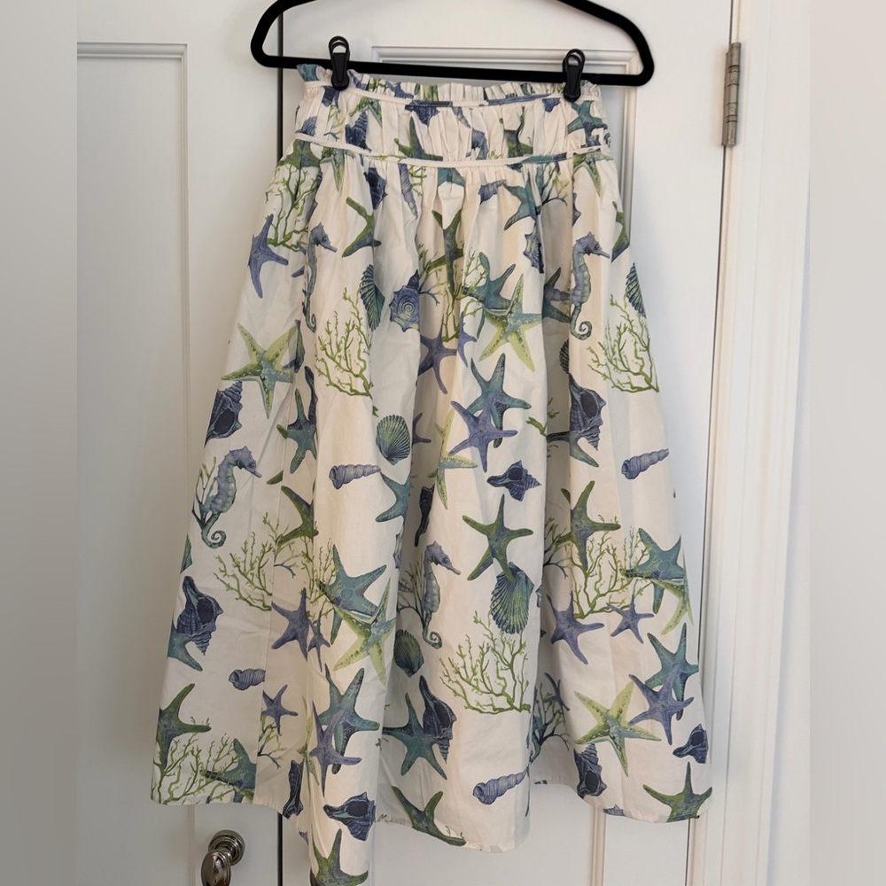 En Saison Midi Skirt & Top Ivory Blue Green (sold as set) - Picture 3 of 11